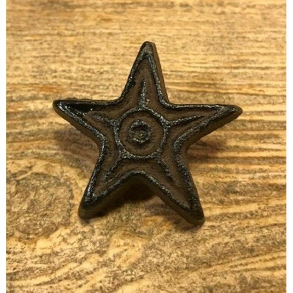 TWO Cast Iron Rustic Star Drawer Pulls 10310 - Picture 3 of 12